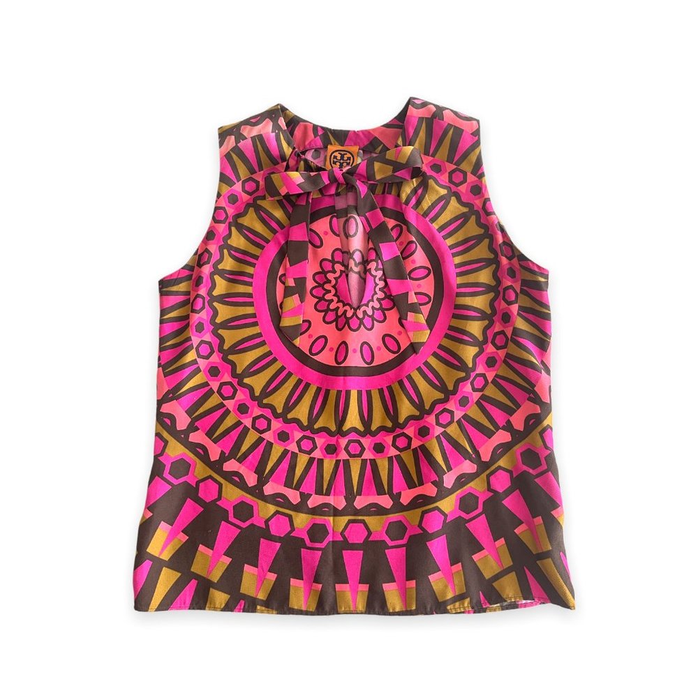✧ Tory Burch graphic silk blouse